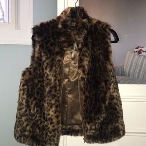 Never worn! Jcrew cheetah fur vest